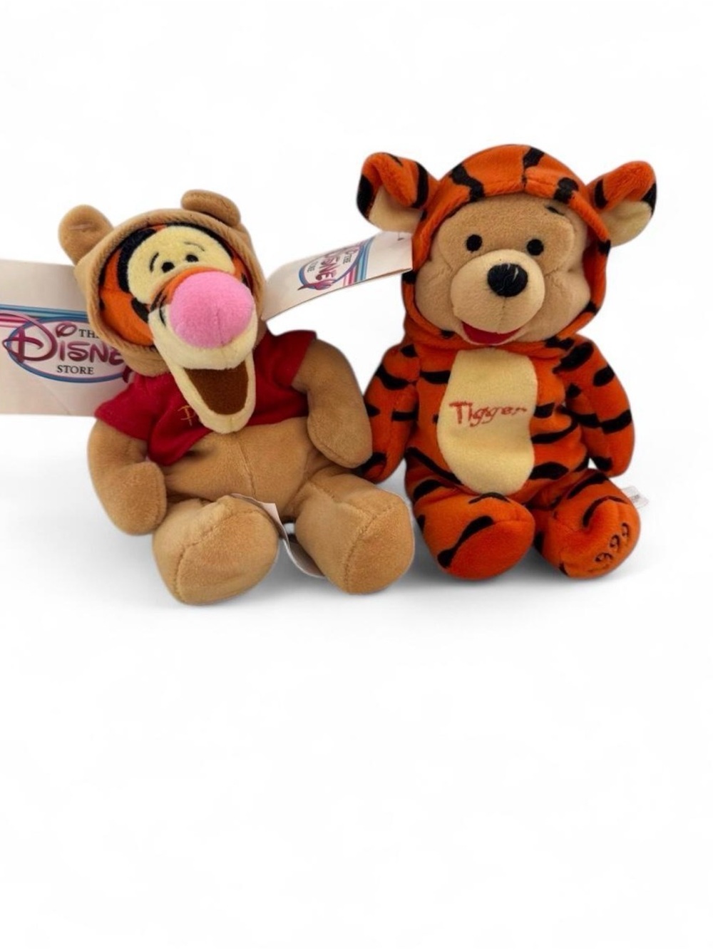 Vintage 1999 Collectable Disney Store Tigger& Pooh dressed as eachother